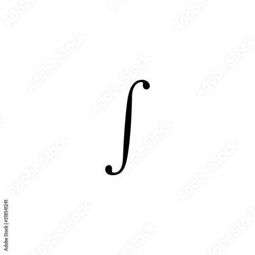 integral symbol. vector icon on white background photo