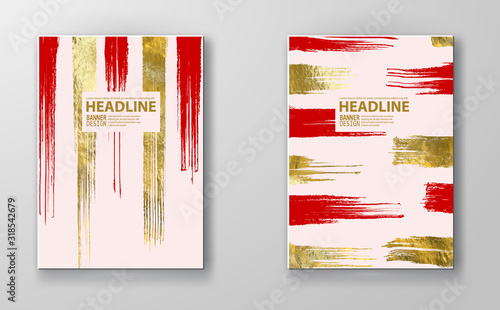 Vector Red and Gold Design Templates. Abstract illustration eps10