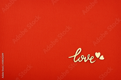 Lettering love and wooden h...
