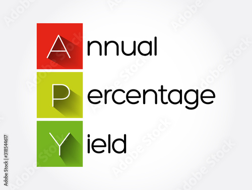 APY - Annual Percentage Yield acronym, business concept background