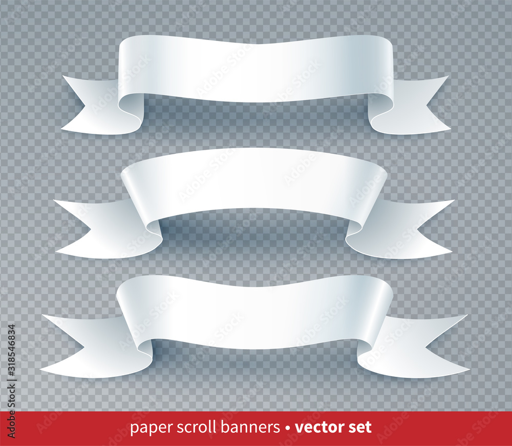 Paper cut style ribbon banners