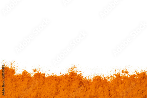 Turmeric powder is orange in color. Natural, useful healing spice from the East. Curcuma © Denis