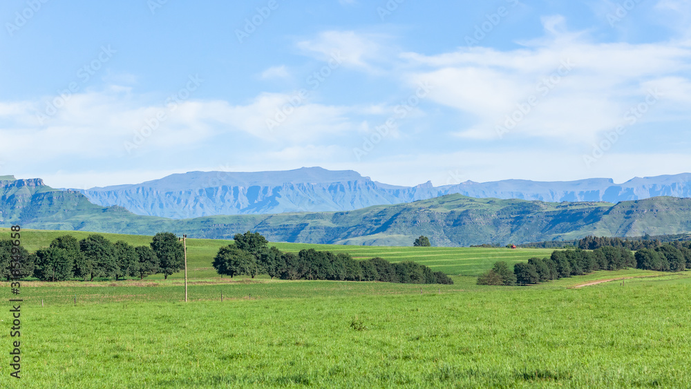 Farmlands Mountains  Scenic Panoramic Summer Landscape
