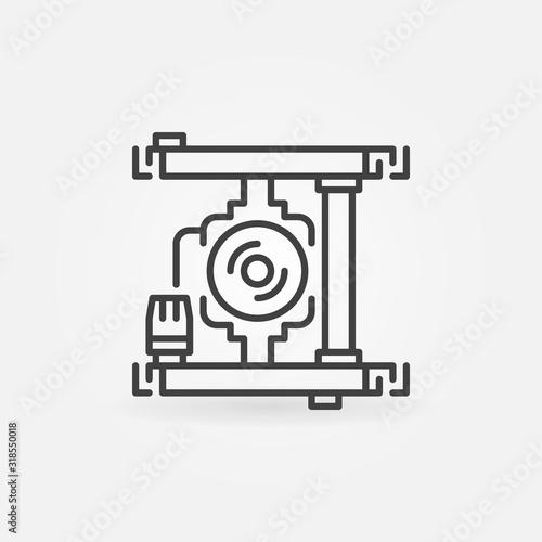Pump Mixing Unit vector concept icon or symbol in outline style
