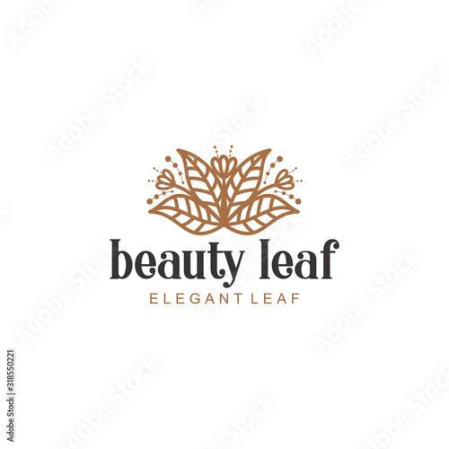 Beauty Leaf logo design illustration. Leaf logo for beauty business