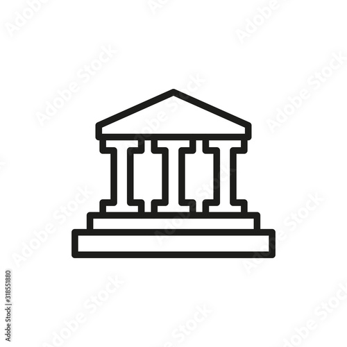 Simple bank line icon.