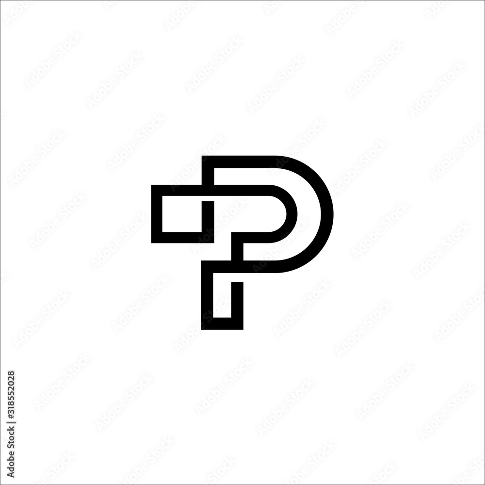 Letters TP logo initials minimal style monogram Letters TP logo initials minimal style monogram