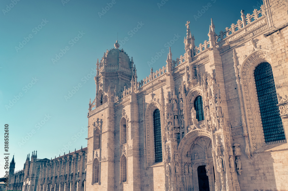 Jeronimos monastery, a UNESCO World Heritage site in Belem district in Lisbon, Portugal