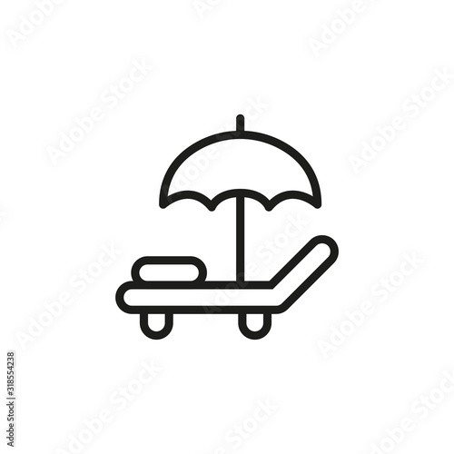 Simple sunbed line icon.