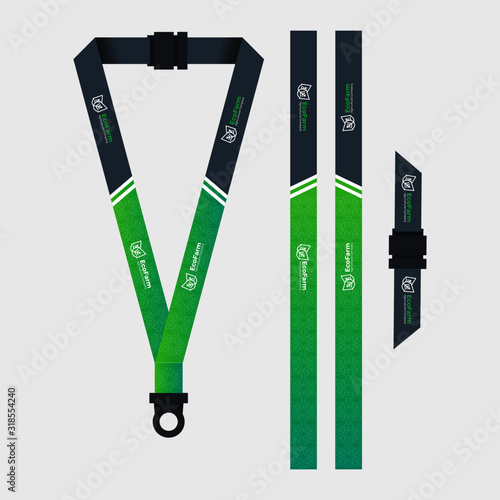 Εκτύπωση καμβά Green lanyard template for agriculture company
