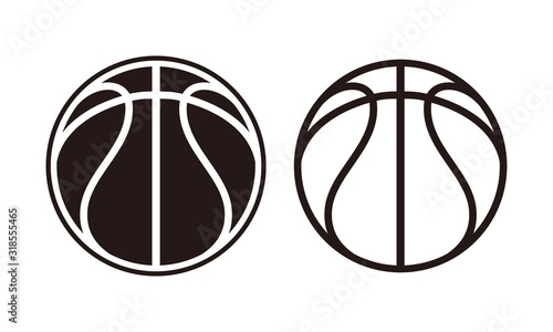 basket ball, Sports balls minimal flat line icon