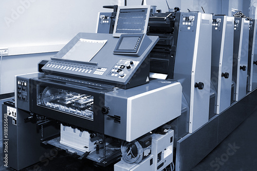 polygraphic machine in a modern printing house photo