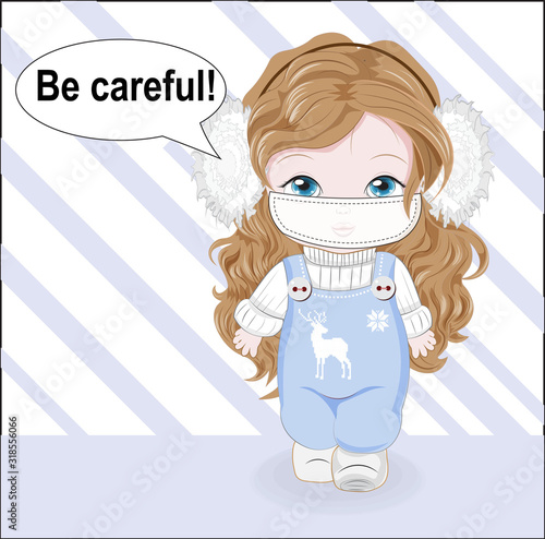 Girl in gauze bandage