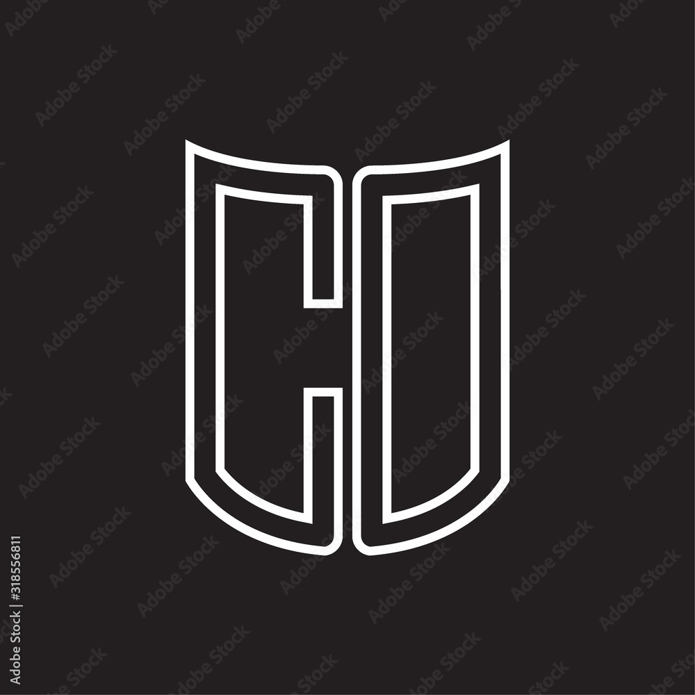 CD Logo monogram with ribbon style outline design template CD Logo monogram with ribbon style outline design template