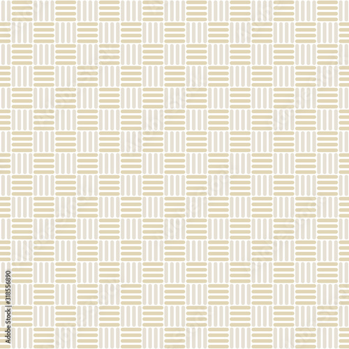 Vector Abstract Basket Weave Design in Yellow on White Seamless Repeat Pattern. Background for textiles, cards, manufacturing, wallpapers, print, gift wrap and scrapbooking.