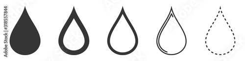 Water Drop vector icons. Set of drops symbols