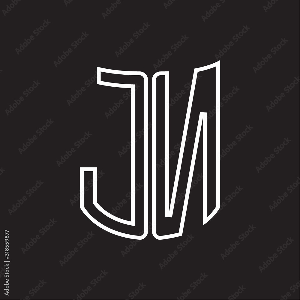 JN Logo monogram with ribbon style outline design template JN Logo monogram with ribbon style outline design template