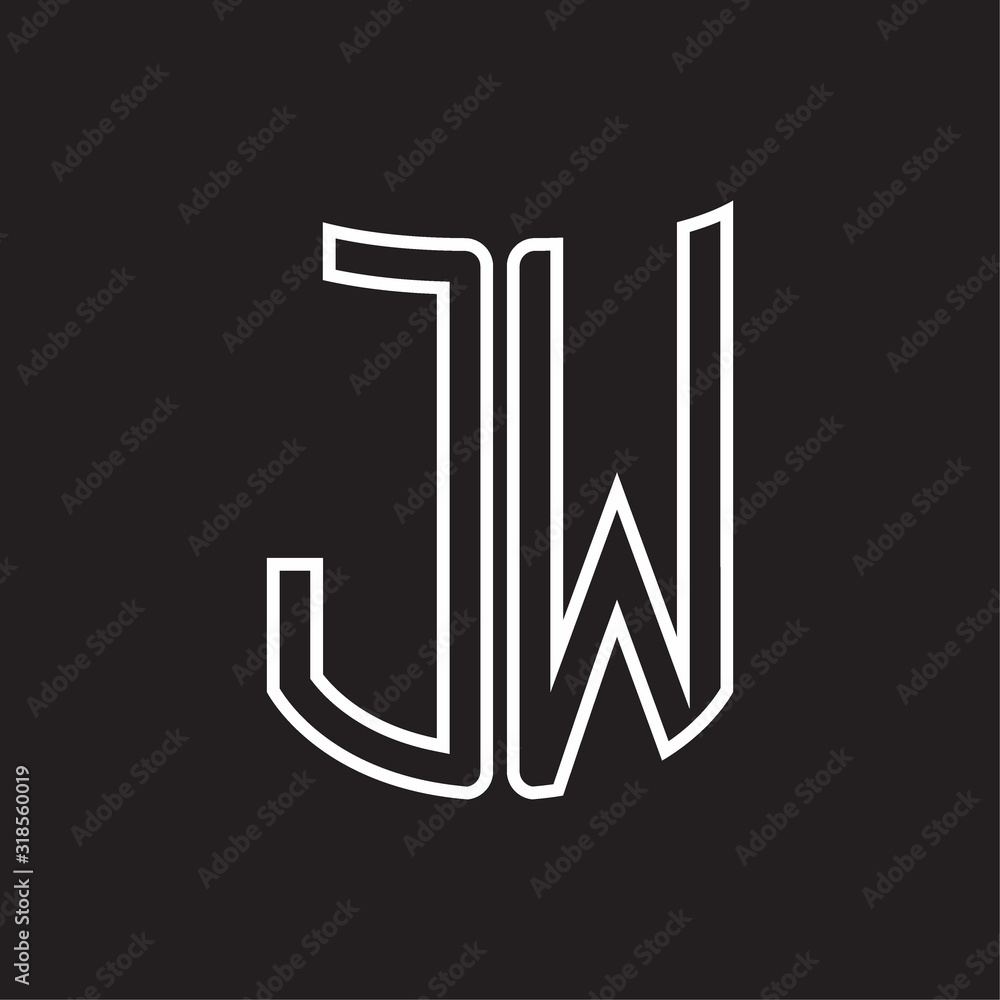 JW Logo monogram with ribbon style outline design template JW Logo monogram with ribbon style outline design template
