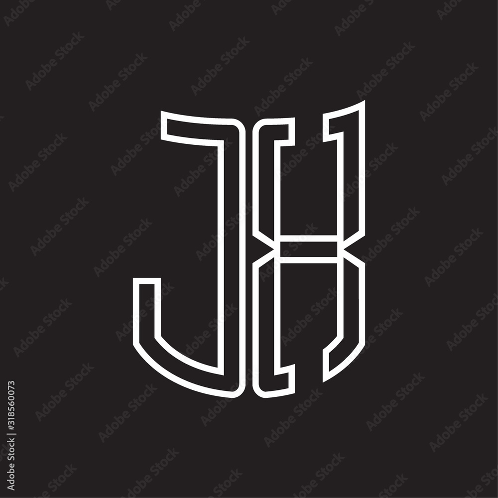 JX Logo monogram with ribbon style outline design template JX Logo monogram with ribbon style outline design template