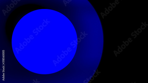 Close-up of a lamp with blue light on a black background.