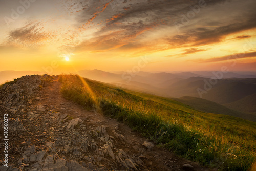 Beautiful summer sunset in the mountains © Piotr Krzeslak