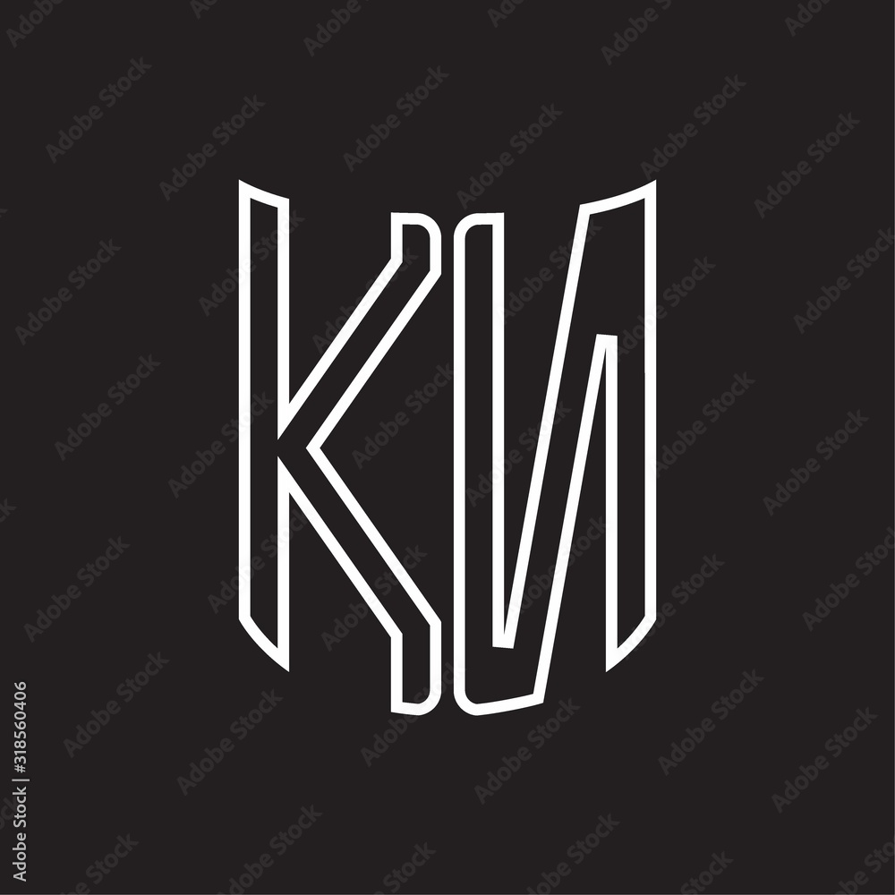 KN Logo monogram with ribbon style outline design template KN Logo monogram with ribbon style outline design template