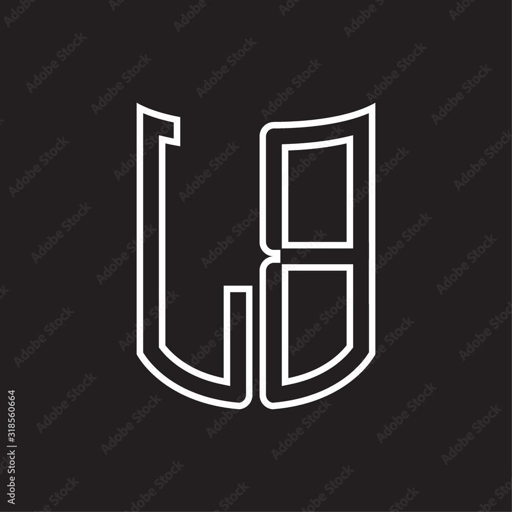 LB Logo monogram with ribbon style outline design template LB Logo monogram with ribbon style outline design template