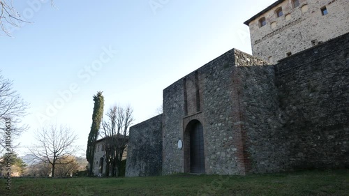 Bobbio, Italy, the main entrance of Malaspina Dal Verme Castle photo