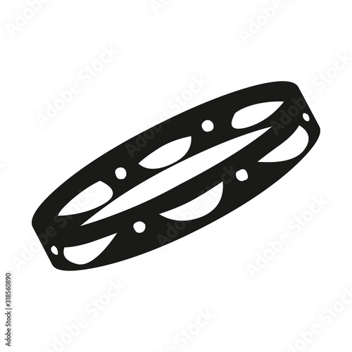 Fototapeta Headless tambourine musical instrument flat vector icon for music apps and websi