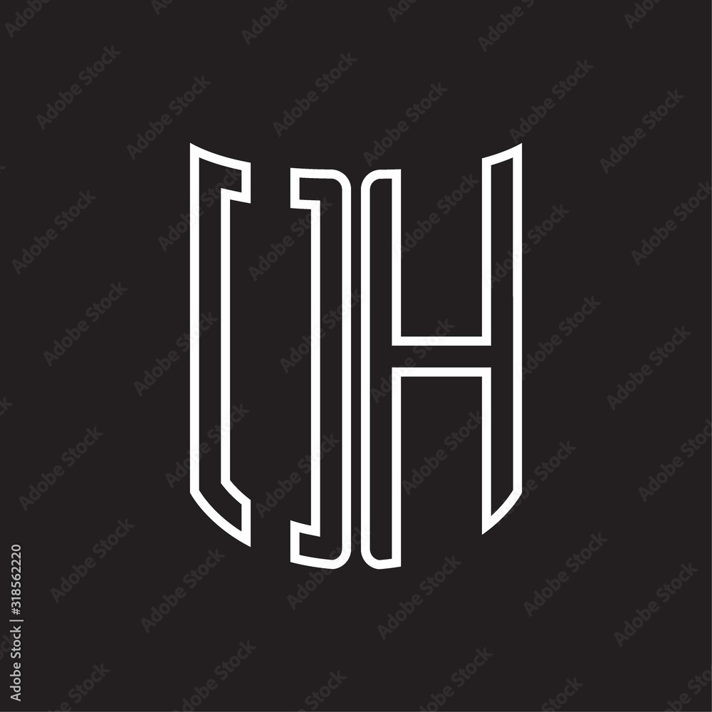 OH Logo monogram with ribbon style outline design template OH Logo monogram with ribbon style outline design template