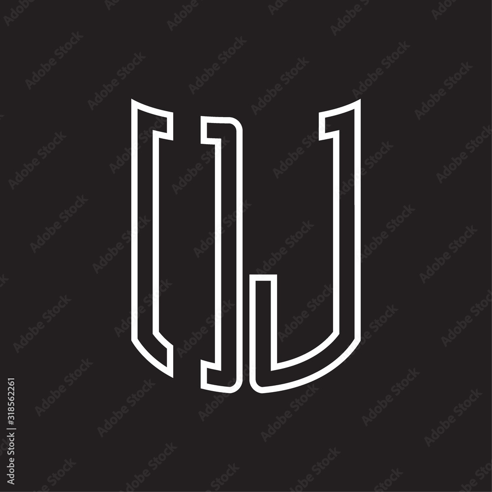 OJ Logo monogram with ribbon style outline design template OJ Logo monogram with ribbon style outline design template