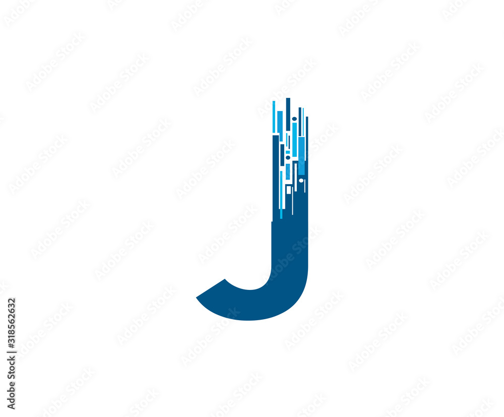 Letter J Digital Network , Technology and digital abstract line J network circuit vector logo. . Letter J Digital Network , Technology and digital abstract line J network circuit vector logo. .