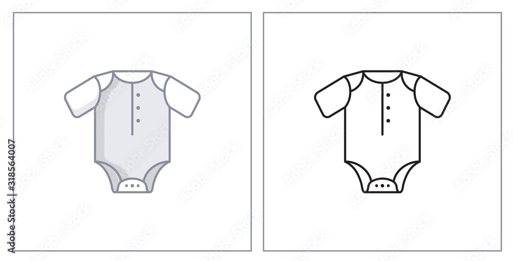 Baby shirt icons isolated on white background. Vector illustration
