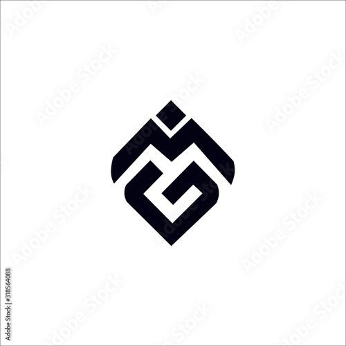 MG M G initial logo design template