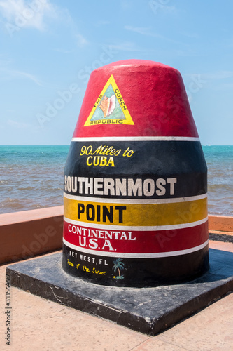 Southernmost point buoy on Continental USA, Key West, Florida