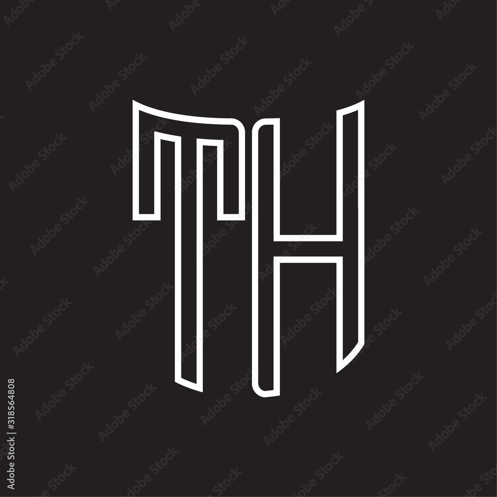 TH Logo monogram with ribbon style outline design template TH Logo monogram with ribbon style outline design template