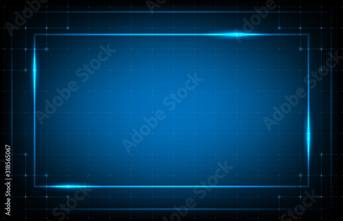 abstract background of blue frame hud ui technology line