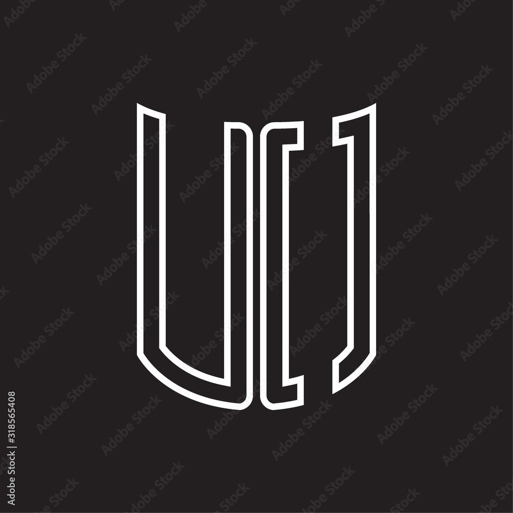 UO Logo monogram with ribbon style outline design template UO Logo monogram with ribbon style outline design template