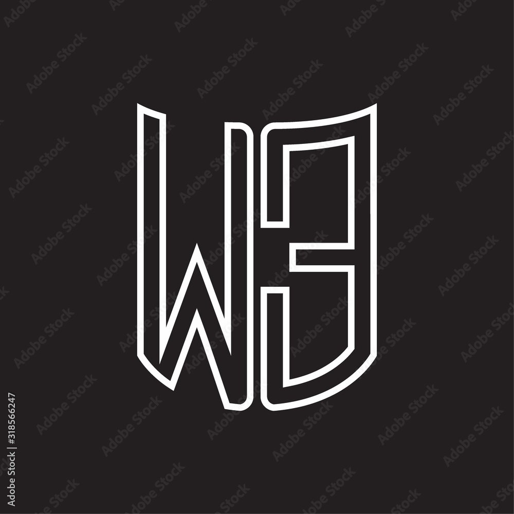 WE Logo monogram with ribbon style outline design template WE Logo monogram with ribbon style outline design template