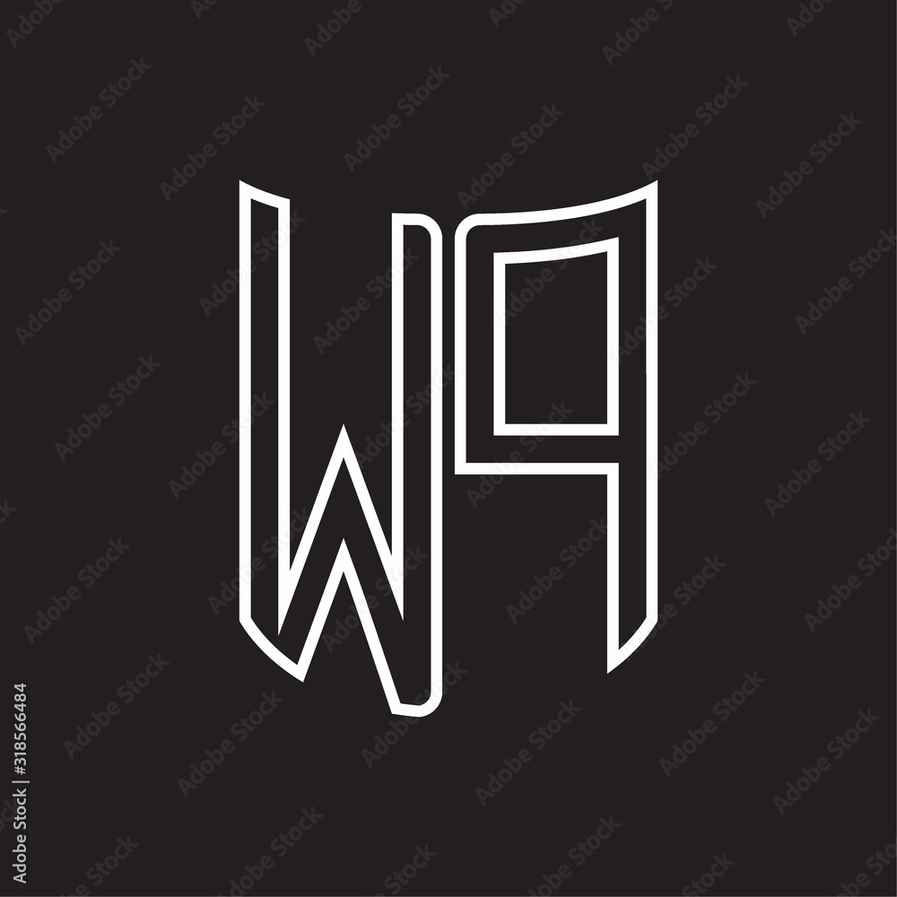 WP Logo monogram with ribbon style outline design template WP Logo monogram with ribbon style outline design template