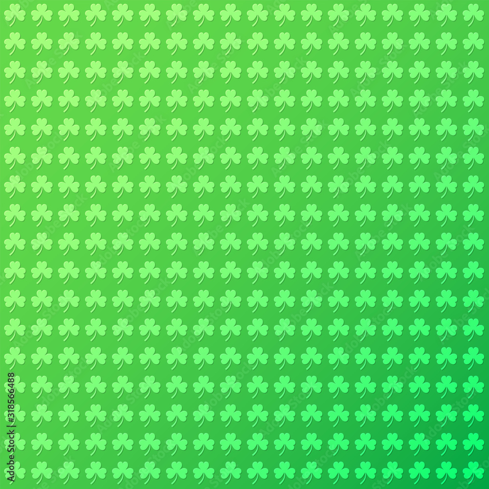 Shamrock on green background Shamrock on green background