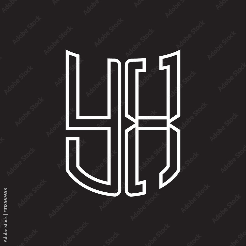 YX Logo monogram with ribbon style outline design template YX Logo monogram with ribbon style outline design template