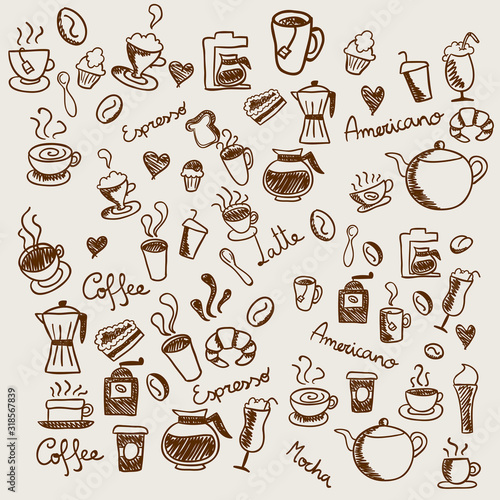 coffee seamless pattern