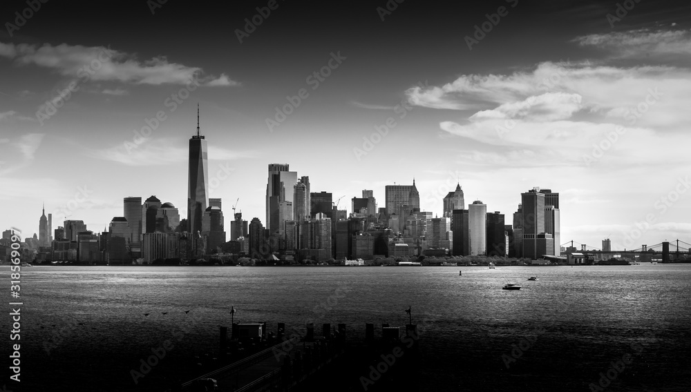 Fine art black and white of NYC skyline Fine art black and white of NYC skyline