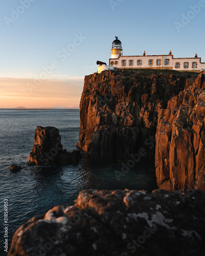 Принти на полотні Neist point lighthouse during sunset in spring