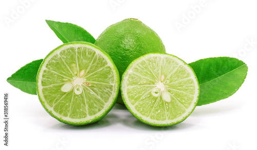 fresh lime isolated on white background
