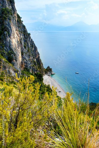 The wild beach near Costa di Masseta from the trail path