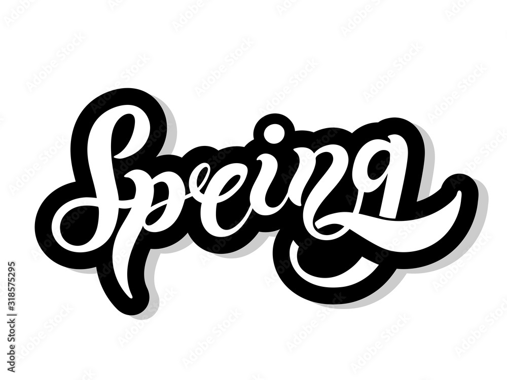 Spring. Hand drawn lettering. Vector illustration. Best for spring design Spring. Hand drawn lettering. Vector illustration. Best for spring design