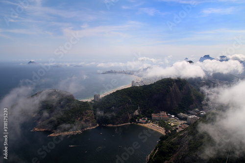 Panoramic Aerial View of Copacabana Beach, Rio De Janeiro, Brazil landscape