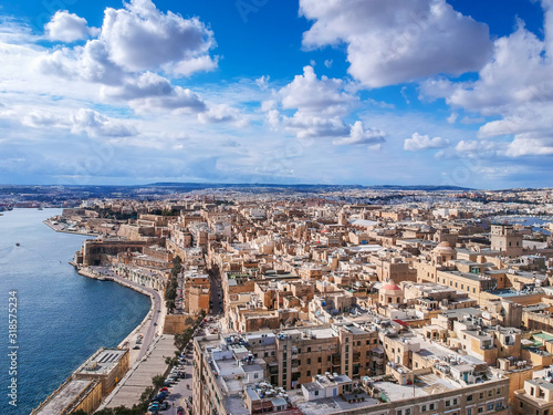 Beautiful architecture in Valletta, capital city of Malta